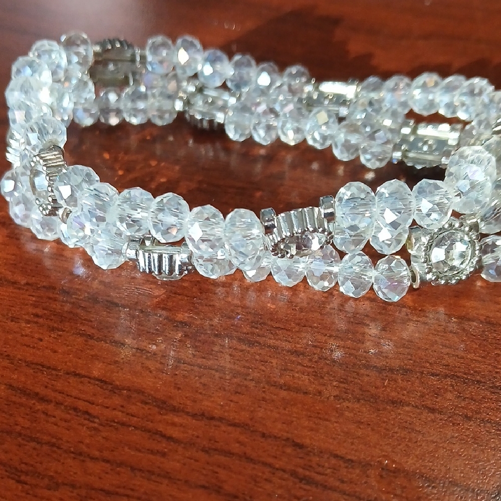 Elegant Silver Crystal Bracelet